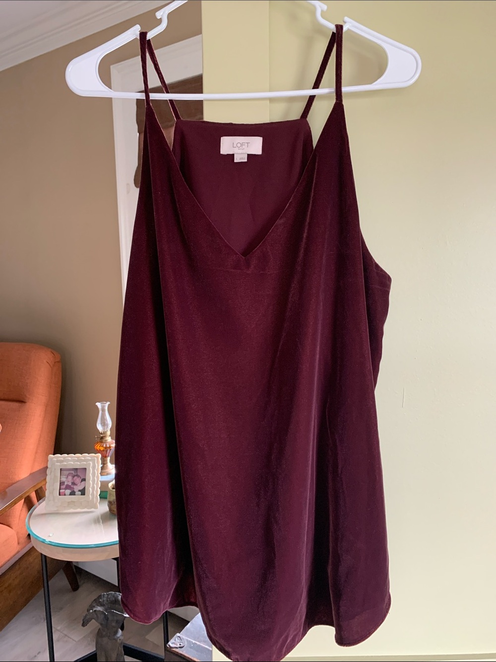 LOFT Wine V-Neck Velvet Camisole